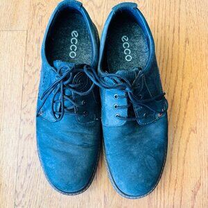 Ecco Shoe Mens 46/11 Turn GTX Nubuck Leather Lace Up Derby Waterproof Black